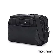 AOKANA奧卡納 MIT台灣製 YKK拉鍊 輕量防潑水可加大15吋電腦商務公事包 (典雅黑) 02-007