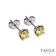 【TiMISA】純鈦耳針一對 簡愛(S) 活力黃