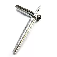 美締克 Jupiter 幸運星系列 亮鉻細圈紋黑夾鋼珠筆