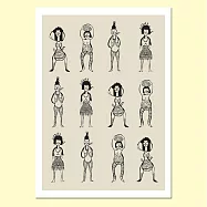 【摩達客】西班牙知名插畫家Judy Kaufmann藝術創作海報掛畫裝飾畫 (附Judy本人簽名)(含木框)女人們