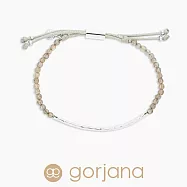 GORJANA POWER GEM 銀色平衡骨 可調式能量手鍊 灰色拉長石 平衡指引蛻變