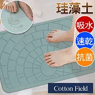 棉花田【雪屋】日本超人氣珪藻土吸水抗菌浴墊-松石綠(39x60cm)
