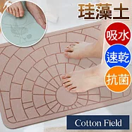 棉花田【雪屋】日本超人氣珪藻土吸水抗菌浴墊-珊瑚粉(39x60cm)