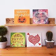 【GFSD】水鑽精品手工賀卡-E組-聖誕卡/萬聖節卡/傳情卡/感謝卡(4入)