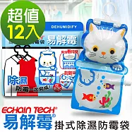 ECHAIN TECH 易解霉 可掛式除濕防霉袋 (12包組) ~每包吸濕量可達500CC以上!!