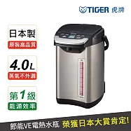 【TIGER 虎牌】日本製_4.0L無蒸氣VE節能省電真空熱水瓶(PIE-A40R-KX)
