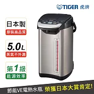 【TIGER 虎牌】日本製_5.0L無蒸氣VE節能省電真空熱水瓶(PIE-A50R-KX)