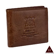 【H-CT】圖騰烙印棕色真皮短夾(P-A717-3603-Z)