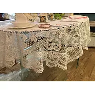 AROMA HOUSE TC67 橢圓形蕾絲桌巾白色