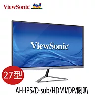 ViewSonic優派 VX2776-SMHD 27型 AH-IPS 無邊框低輻射護眼液晶螢幕