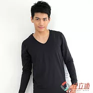 3M-佳立適-升溫蓄熱保暖衣-男V領-M黑