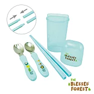 祝福森林 不鏽鋼無毒餐具組(組合筷)-水藍