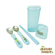 祝福森林 不鏽鋼無毒餐具組(兒童筷) -水藍