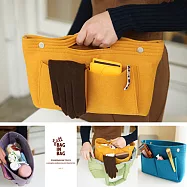 【韓國創意品牌 invite.L】袋中袋 毛氈質感可手提設計 包包收納幫手 手機/平板電腦/錢包/記事本收納 韓國正品空運11.RED