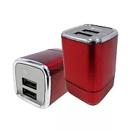 i-Gear 3.4A 藍光LED雙USB旅充變壓器 -紅