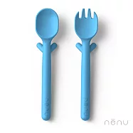 美國 NENU FAMILY 寶寶安全精品叉匙組(2入一組)藍色組合