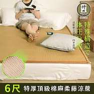 《神田職人》3D頂級特厚【柔藤】透氣涼蓆-B 雙人6尺 棉麻 床蓆 不夾髮膚 熱銷涼蓆推薦