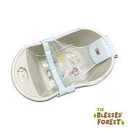 祝福森林 嬰幼兒專用浴盆27.5L含沐浴網(贈水杓)-淺灰+藍浴網