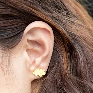 Little OH! 三角龍 - 迷你侏羅紀系列 手作耳針- 黃