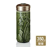 《乾唐軒活瓷》蝴蝶蘭花隨身杯 / 大 / 特雙 / 綠釉 綠釉
