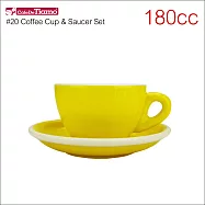Tiamo 20號 蛋形卡布咖啡杯盤組180cc*5入 (HG0854)黃色
