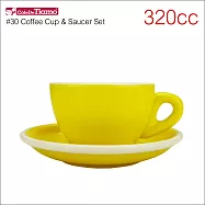 Tiamo 30號 蛋形拿鐵咖啡杯盤組320cc*5入 (HG0855)黃色