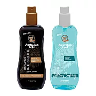 【助曬油保養組】Australian Gold 金色澳洲 強效黝黑助曬油(237ml)+沁涼蘆薈曬傷急救凝膠(237ml)-公司貨