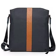 【Zoe s】嚴選頭層牛皮 雙色皮革 時尚撞色 斜肩公事包(海軍藍)