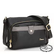 【Milla‧Janes米拉.珍妮絲】法式浪漫 信封風格 真皮斜肩包(品味黑)