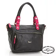 【Milla‧Janes米拉.珍妮絲】英倫風格 口袋風格 真皮水餃包(魅力黑)