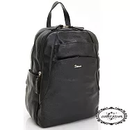 【Milla‧Janes米拉.珍妮絲】法式時尚 多格層 真皮後背包(時尚黑)