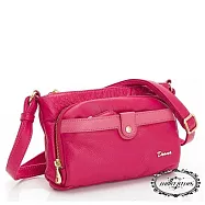 【Milla‧Janes米拉.珍妮絲】法式浪漫 信封風格 真皮斜肩包(漾桃紅)