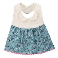 可愛小圍裙造型圍兜-翠藍小花(雙扣)