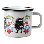 芬蘭Muurla 嚕嚕米朋友系列-好朋友370cc(灰色)咖啡杯/琺瑯杯