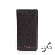 【Zoe&rsquo;s】頂級牛皮 荔枝紋 豎款男士長夾(時尚棕)