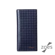 【Zoe&rsquo;s】頂級牛皮 手感滑順 多卡位男士長夾(深邃藍)