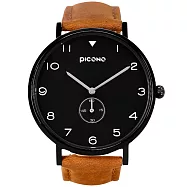 PICONO SPY S系列 輕薄真皮錶帶中性錶- / YS-7201黑色