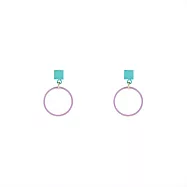 Snatch 藍莓薄荷糖幾何耳環 / Mint&Berry Sugar Circle Earrings