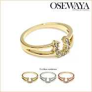 【日本Osewayaお世話や 】I love U-U鑽2連風不過敏戒指 -9PINKGOLD粉金