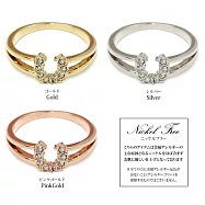 【日本Osewayaお世話や 】I love U-U鑽2連風不過敏戒指 -11SILVER銀