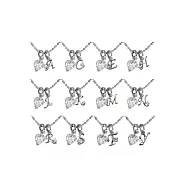 【日本Osewayaお世話や 】日本製-CZ鋯石英文字母項鍊(不過敏) - SILVER銀S-銀