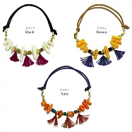 【日本Osewayaお世話や 】波西米亞木珊瑚手鍊/腳鍊(兩用)BLACK黑