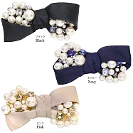 【日本Osewayaお世話や 】蝴蝶結珠寶袋髮夾BLACK黑