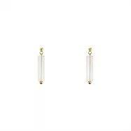 Snatch 白色冰晶方柱手作耳環 / Snatch White Iced Crystal Square Column Handmade Earrings