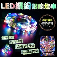 【JP嚴選-捷仕特】居家LED繽紛燈串 360度彎曲 防水 閃爍 發光 銅線燈 銀線燈 100燈 浪漫 裝飾 滿天星 彩色 萬聖節 聖誕節