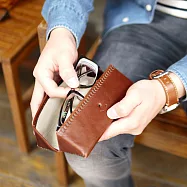 TEHA&rsquo;AMANA|質感設計 日本職人個性手縫真皮眼鏡盒 咖啡色 咖啡色