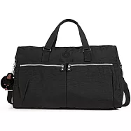 KIPLING 雙口袋旅行袋/行李包-大 黑色(現貨+預購)黑色