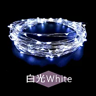 【JP嚴選-捷仕特】LED防水 繽紛氣氛燈串 萬聖/聖誕/浪漫/裝飾/滿天星 節日氣氛營造 防水 閃爍 發光 銅線燈 銀線燈 - 單色款 白光White