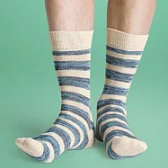 『摩達客』瑞典進口【Happy Socks】白藍灰橫紋中統襪41-46