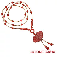 石頭記 紅瑪瑙長鍊 - 吉祥如意平安鎖
